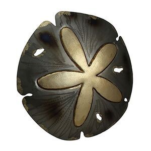 15 Inch Sparkling Glossy Metal Sand Dollar Wall Hanging Sculpture Home Decor